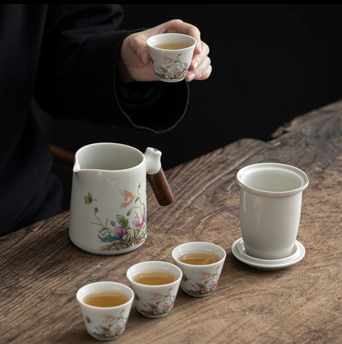 【加500可再得一組】虞美人快客杯，旅行茶具套裝，一壺四杯